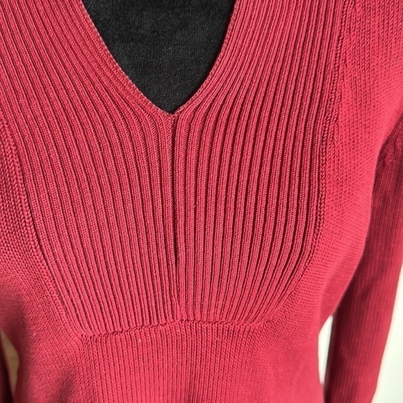 GEOFFREY Beene Sport Maroon Burgundy V-neck Sweater - Picture 6 of 10